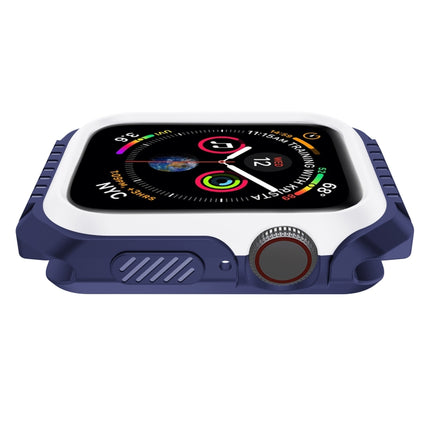 For Apple Watch Series 5 & 4 44mm Shockproof Two Color Protective Case(Blue White)-garmade.com