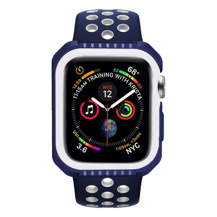 For Apple Watch Series 5 & 4 44mm Shockproof Two Color Protective Case(Blue White)-garmade.com