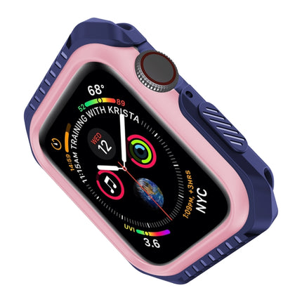 For Apple Watch Series 5 & 4 44mm Shockproof Two Color Protective Case(Blue Pink)-garmade.com