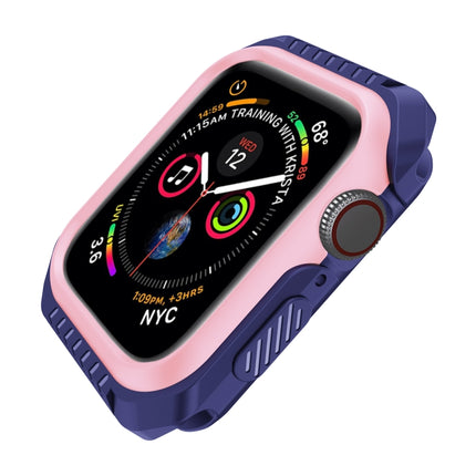 For Apple Watch Series 5 & 4 44mm Shockproof Two Color Protective Case(Blue Pink)-garmade.com