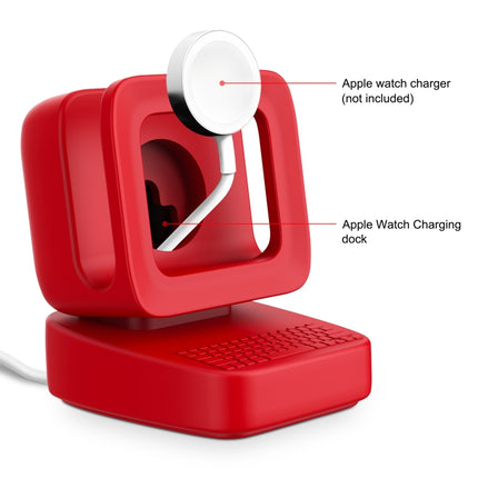 For Apple Watch 44/42/40/38mm Retro Watch Stand Holder(Red)-garmade.com