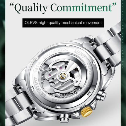 OLEVS 6605 Men Multifunctional Waterproof Mechanical Watch(Green)-garmade.com