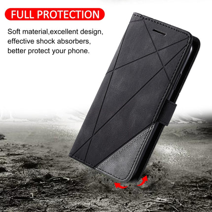 For Samsung Galaxy Note 10 Skin Feel Splicing Horizontal Flip Leather Case with Holder & Card Slots & Wallet & Photo Frame(Black)-garmade.com