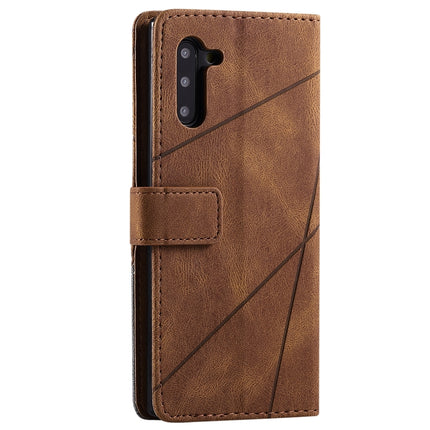 For Samsung Galaxy Note 10 Skin Feel Splicing Horizontal Flip Leather Case with Holder & Card Slots & Wallet & Photo Frame(Brown)-garmade.com