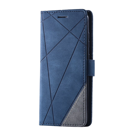 For Samsung Galaxy S20 Skin Feel Splicing Horizontal Flip Leather Case with Holder & Card Slots & Wallet & Photo Frame(Blue)-garmade.com