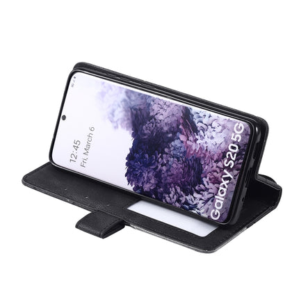 For Samsung Galaxy S20 Skin Feel Splicing Horizontal Flip Leather Case with Holder & Card Slots & Wallet & Photo Frame(Black)-garmade.com