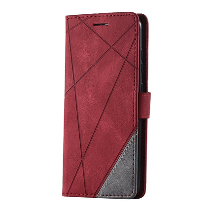 For Samsung Galaxy S20 Plus Skin Feel Splicing Horizontal Flip Leather Case with Holder & Card Slots & Wallet & Photo Frame(Red)-garmade.com