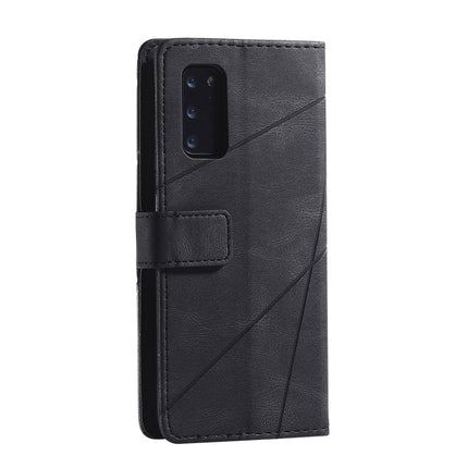 For Samsung Galaxy S20 Plus Skin Feel Splicing Horizontal Flip Leather Case with Holder & Card Slots & Wallet & Photo Frame(Black)-garmade.com