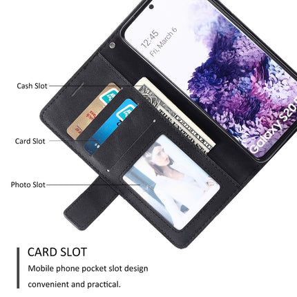 For Samsung Galaxy S20 Plus Skin Feel Splicing Horizontal Flip Leather Case with Holder & Card Slots & Wallet & Photo Frame(Black)-garmade.com