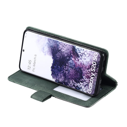 For Samsung Galaxy S20 Plus Skin Feel Splicing Horizontal Flip Leather Case with Holder & Card Slots & Wallet & Photo Frame(Green)-garmade.com