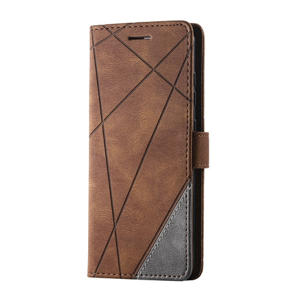 For Samsung Galaxy S20 Plus Skin Feel Splicing Horizontal Flip Leather Case with Holder & Card Slots & Wallet & Photo Frame(Brown)-garmade.com