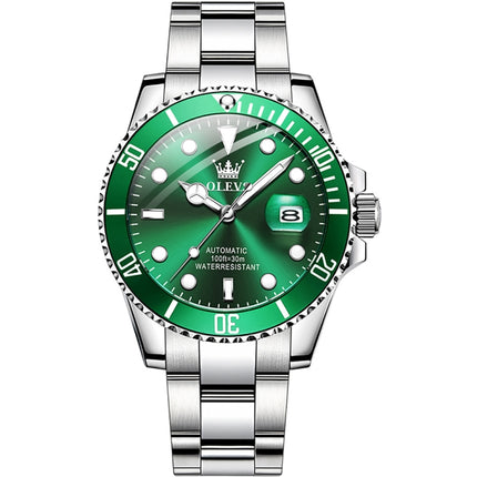 OLEVS 6650 Men Luminous Waterproof Mechanical Watch(Green)-garmade.com