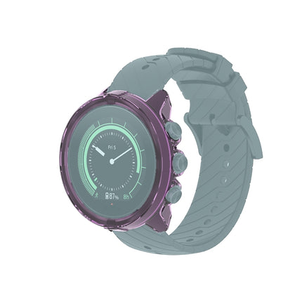For Suunto 9 Transparent TPU Silicone Watch Case(Transparent Purple)-garmade.com