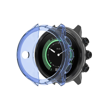For Suunto 9 Transparent TPU Silicone Watch Case(Transparent Blue)-garmade.com