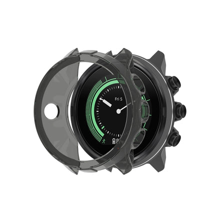 For Suunto 9 Transparent TPU Silicone Watch Case(Transparent Black)-garmade.com