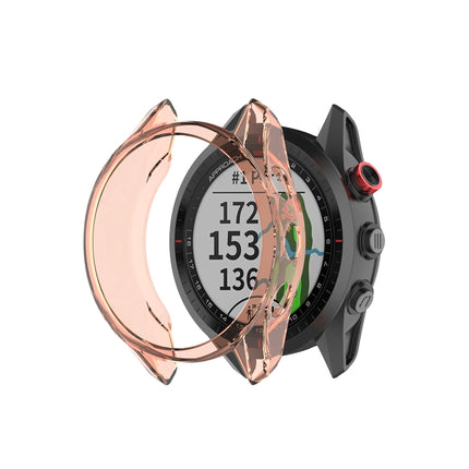 For Garmin Approach S62 Transparent TPU Silicone Watch Case(Transparent Orange)-garmade.com