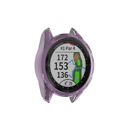 For Garmin Approach S62 Transparent TPU Silicone Watch Case(Transparent Purple)-garmade.com