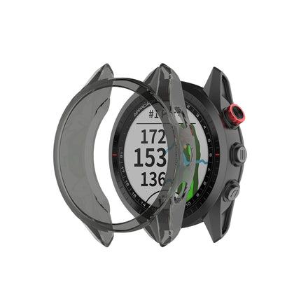 For Garmin Approach S62 Transparent TPU Silicone Watch Case(Transparent Black)-garmade.com