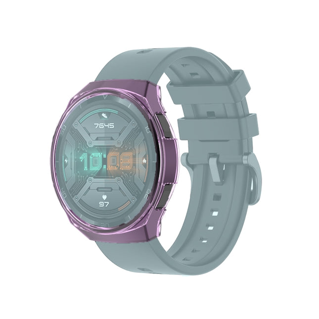 For Huawei Watch GT 2e Transparent TPU Silicone Watch Case(Transparent Purple)-garmade.com