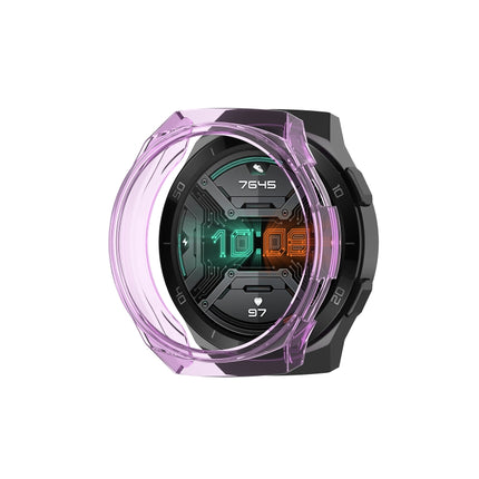 For Huawei Watch GT 2e Transparent TPU Silicone Watch Case(Transparent Purple)-garmade.com