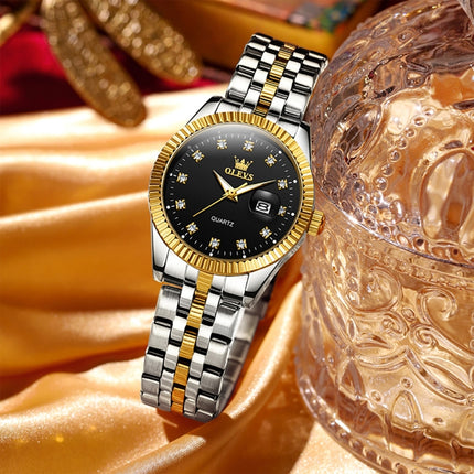 OLEVS 5526 Women Diamond Set Luminous Waterproof Quartz Watch(Gold)-garmade.com