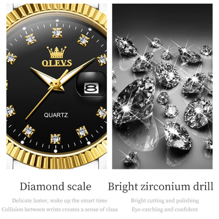 OLEVS 5526 Women Diamond Set Luminous Waterproof Quartz Watch(Black)-garmade.com