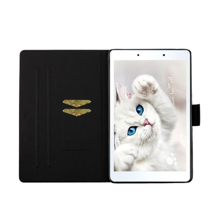 For Samsung Galaxy Tab A 8.0 (2019) T290 Colored Drawing Pattern Horizontal Flip Leather Case with Holder & Card Slots(Moonlight Cat)-garmade.com