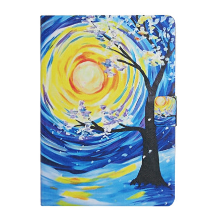 For Samsung Galaxy Tab A 8.0 (2019) T290 Colored Drawing Pattern Horizontal Flip Leather Case with Holder & Card Slots(Starry Sky Tree)-garmade.com