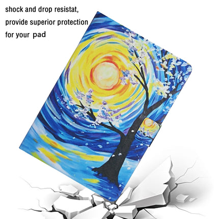 For Samsung Galaxy Tab A 8.0 (2019) T290 Colored Drawing Pattern Horizontal Flip Leather Case with Holder & Card Slots(Starry Sky Tree)-garmade.com
