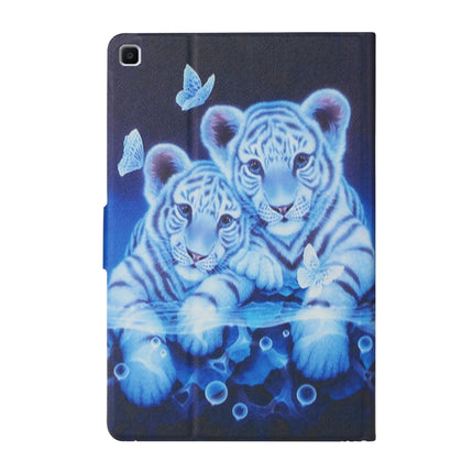 For Samsung Galaxy Tab A 8.0 (2019) T290 Colored Drawing Pattern Horizontal Flip Leather Case with Holder & Card Slots(Tiger)-garmade.com