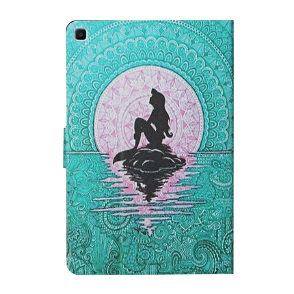 For Samsung Galaxy Tab A 8.0 (2019) T290 Colored Drawing Pattern Horizontal Flip Leather Case with Holder & Card Slots(Mermaid)-garmade.com