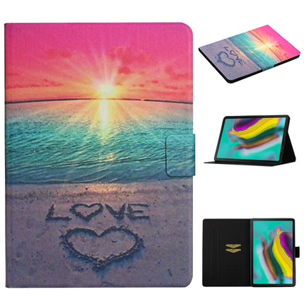 For Samsung Galaxy Tab S6 Lite P610 Colored Drawing Pattern Horizontal Flip Leather Case with Holder & Card Slots(Sunrise)-garmade.com