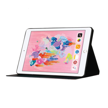 For iPad 5 Colored Drawing Pattern Horizontal Flip Leather Case with Holder & Card Slots & Sleep / Wake-up Function(Moonlight Cat)-garmade.com