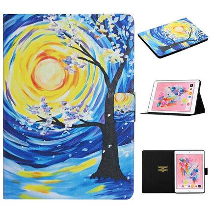 For iPad 5 Colored Drawing Pattern Horizontal Flip Leather Case with Holder & Card Slots & Sleep / Wake-up Function(Starry Sky Tree)-garmade.com