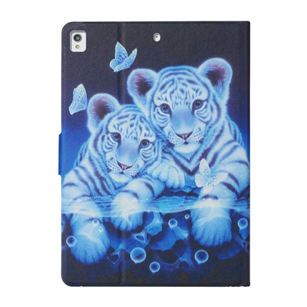 For iPad 10.2 Colored Drawing Pattern Horizontal Flip Leather Case with Holder & Card Slots & Sleep / Wake-up Function(Tiger)-garmade.com