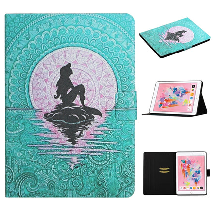 For iPad 10.2 Colored Drawing Pattern Horizontal Flip Leather Case with Holder & Card Slots & Sleep / Wake-up Function(Mermaid)-garmade.com