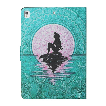 For iPad 10.2 Colored Drawing Pattern Horizontal Flip Leather Case with Holder & Card Slots & Sleep / Wake-up Function(Mermaid)-garmade.com
