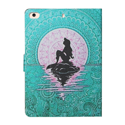 For iPad Mini 4 / 3 / 2 / 1 Colored Drawing Pattern Horizontal Flip Leather Case with Holder & Card Slots & Sleep / Wake-up Function(Mermaid)-garmade.com