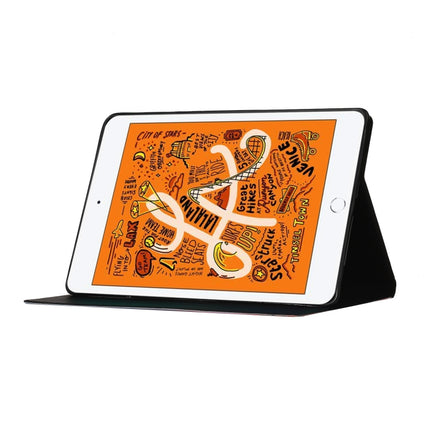 For iPad Mini (2019) Colored Drawing Pattern Horizontal Flip Leather Case with Holder & Card Slots & Sleep / Wake-up Function(Moonlight Cat)-garmade.com