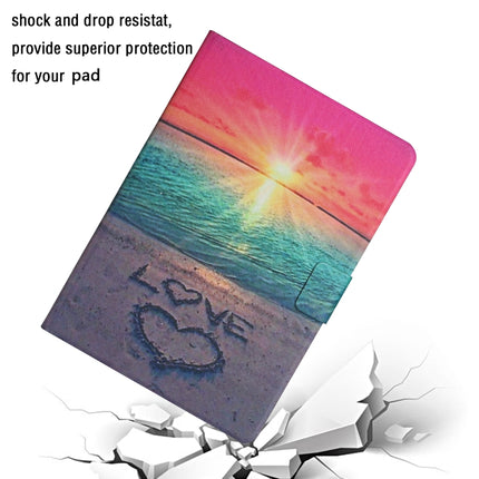 For iPad Mini (2019) Colored Drawing Pattern Horizontal Flip Leather Case with Holder & Card Slots & Sleep / Wake-up Function(Sunrise)-garmade.com