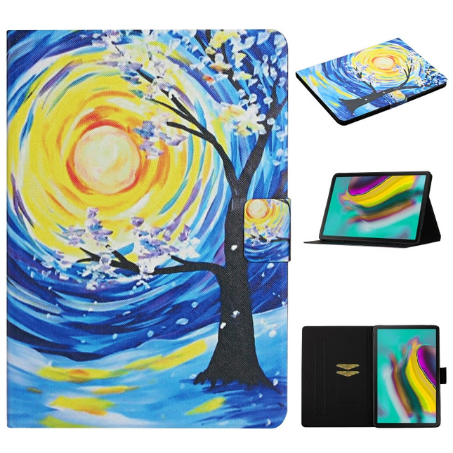 For Samsung Galaxy Tab S6 T860/T865 Colored Drawing Pattern Horizontal Flip Leather Case with Holder & Card Slots & Sleep / Wake-up Function(Starry Sky Tree)-garmade.com