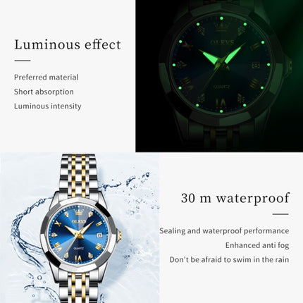 OLEVS 9931 Women Butterfly Buckle Luminous Waterproof Quartz Watch(Blue)-garmade.com