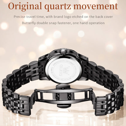 OLEVS 9931 Women Butterfly Buckle Luminous Waterproof Quartz Watch(Black)-garmade.com