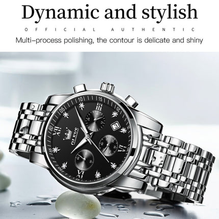 OLEVS 2858 Men Multifunctional Business Waterproof Quartz Watch(White)-garmade.com