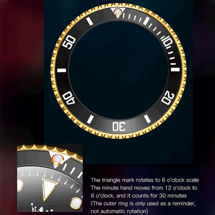 OLEVS 6650 Men Luminous Waterproof Silicone Strap Mechanical Watch(Black + Gold)-garmade.com