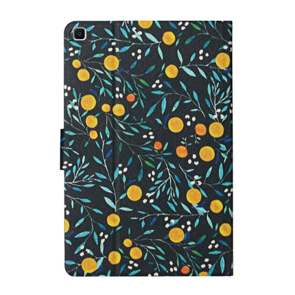 For Samsung Galaxy Tab A 8.0 2019 Flower Pattern Horizontal Flip Leather Case with Card Slots & Holder(Yellow Fruit)-garmade.com