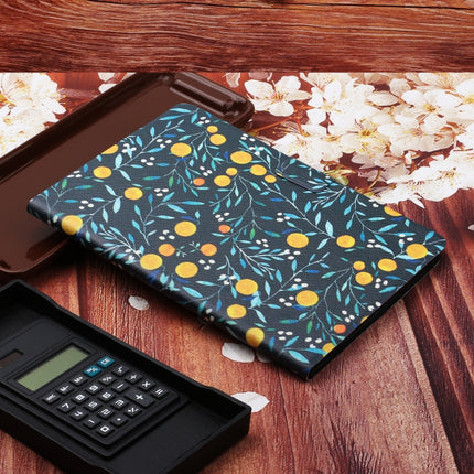 For Samsung Galaxy Tab A 8.0 2019 Flower Pattern Horizontal Flip Leather Case with Card Slots & Holder(Yellow Fruit)-garmade.com