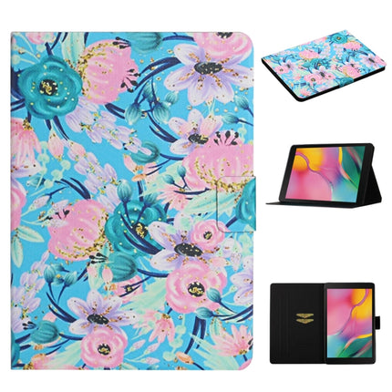 For Samsung Galaxy Tab A 8.0 2019 Flower Pattern Horizontal Flip Leather Case with Card Slots & Holder(Pink Flower)-garmade.com