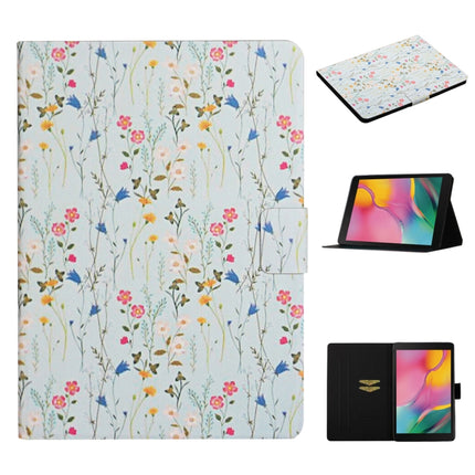 For Samsung Galaxy Tab A 8.0 2019 Flower Pattern Horizontal Flip Leather Case with Card Slots & Holder(Small Floral)-garmade.com