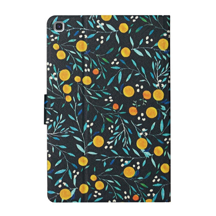 For Samsung Galaxy Tab S5e T720 Flower Pattern Horizontal Flip Leather Case with Card Slots & Holder(Yellow Fruit)-garmade.com